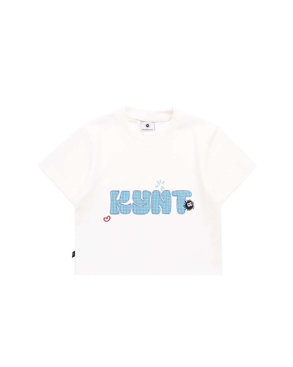 Aqua Title Crop Top White