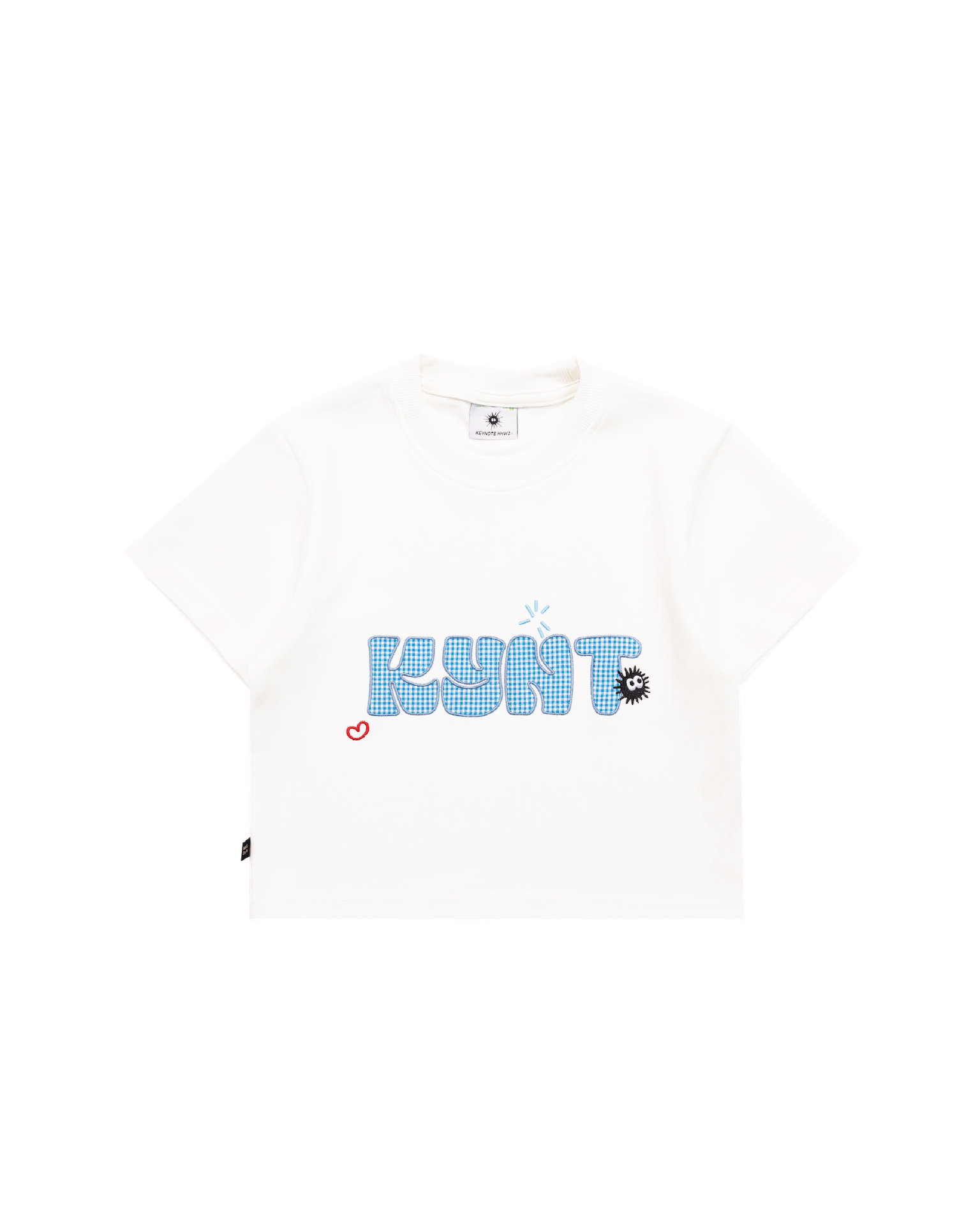 KEYNOTE | Aqua Title Crop Top White - SWAGANZ