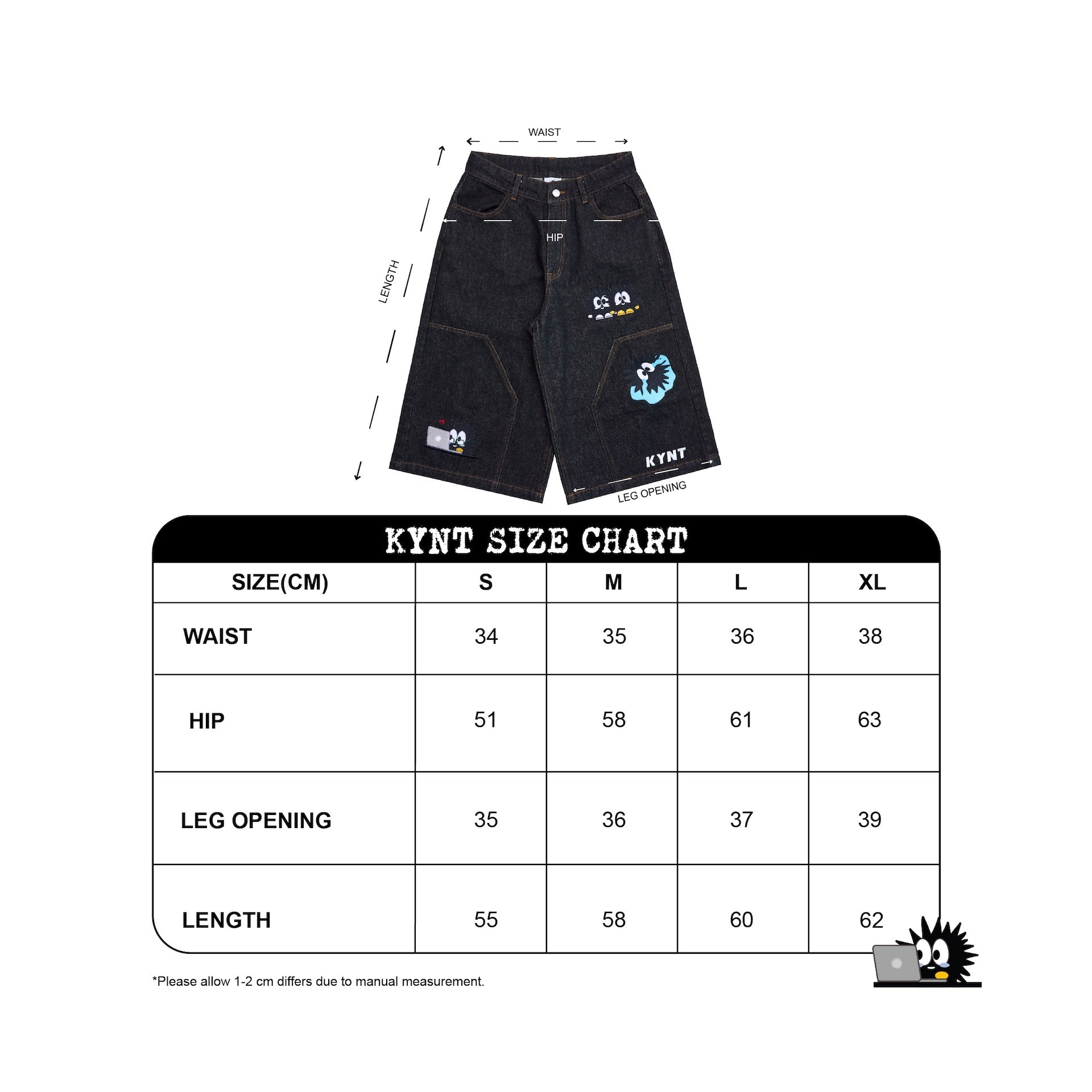 JPEG Jorts Black