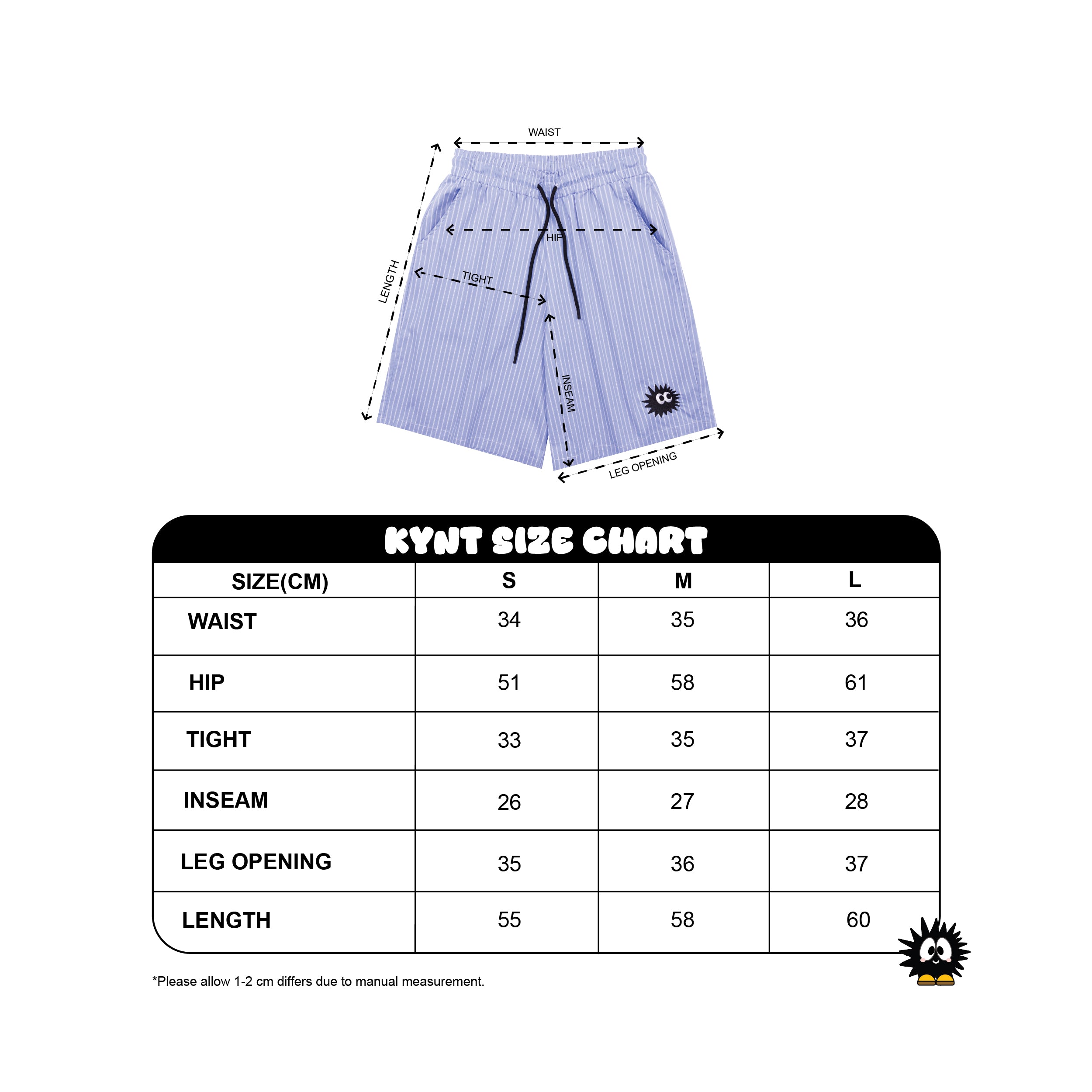 Striped Bybrid Short Blue