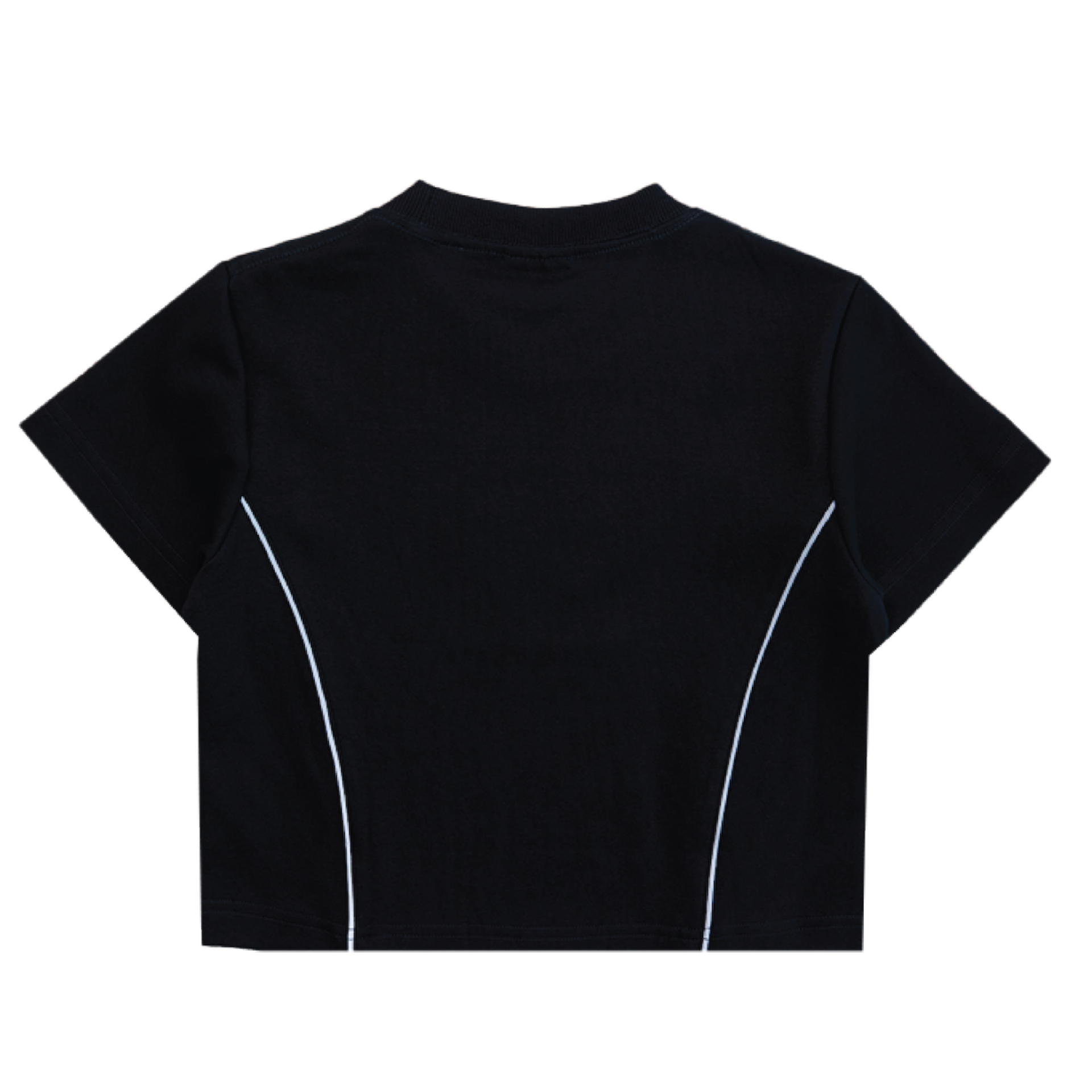 Double Paid Crop Top Black