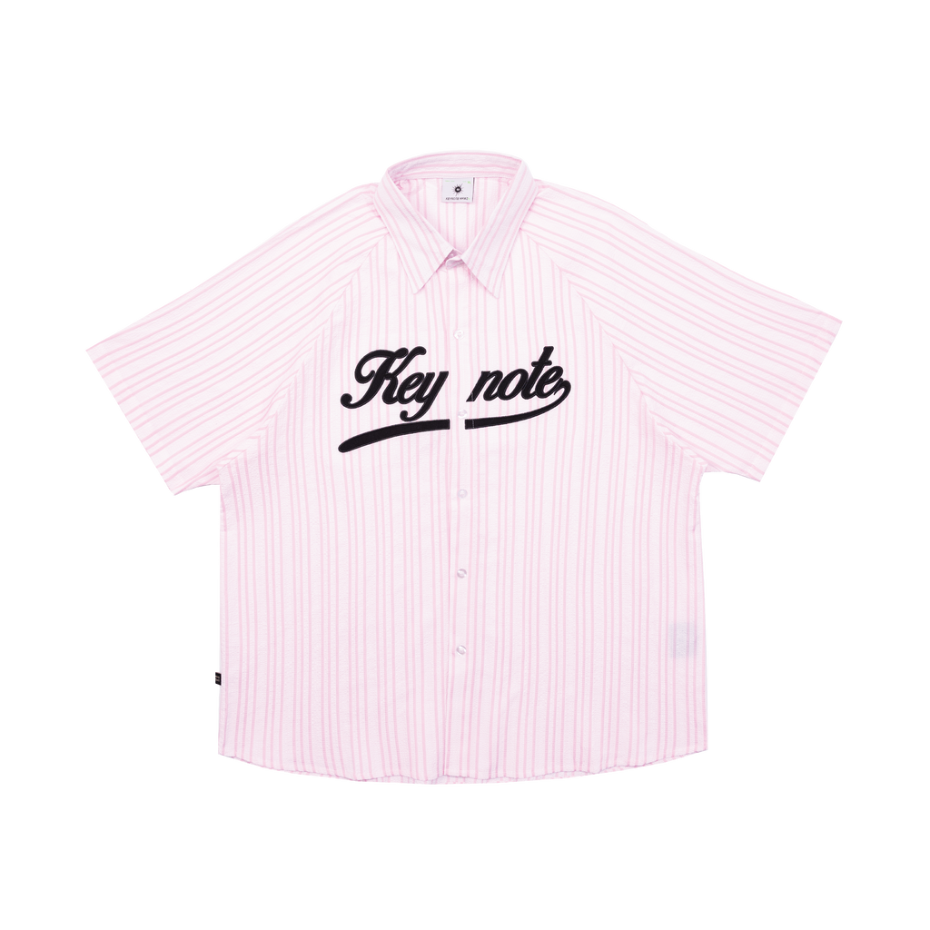 KEYNOTE | Logo Striped Shirt Pink - SWAGANZ