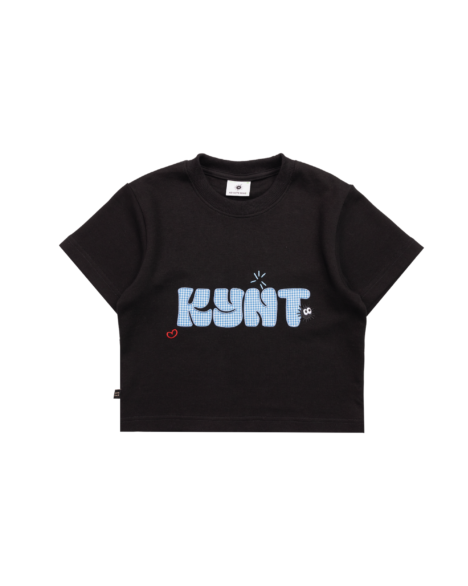 Aqua Title Crop Top Black