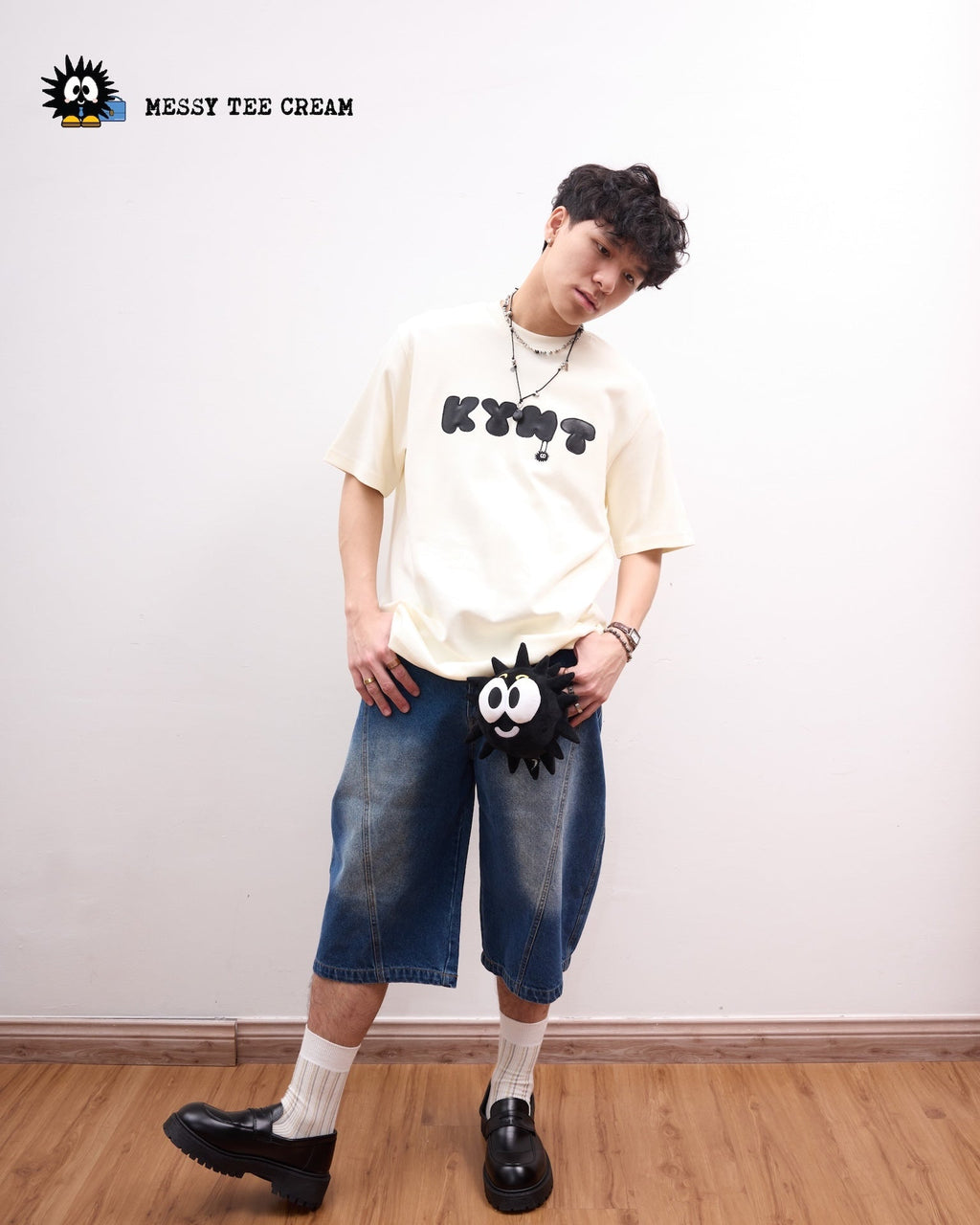 KEYNOTE | Workaholic Messy Tee Cream - SWAGANZ