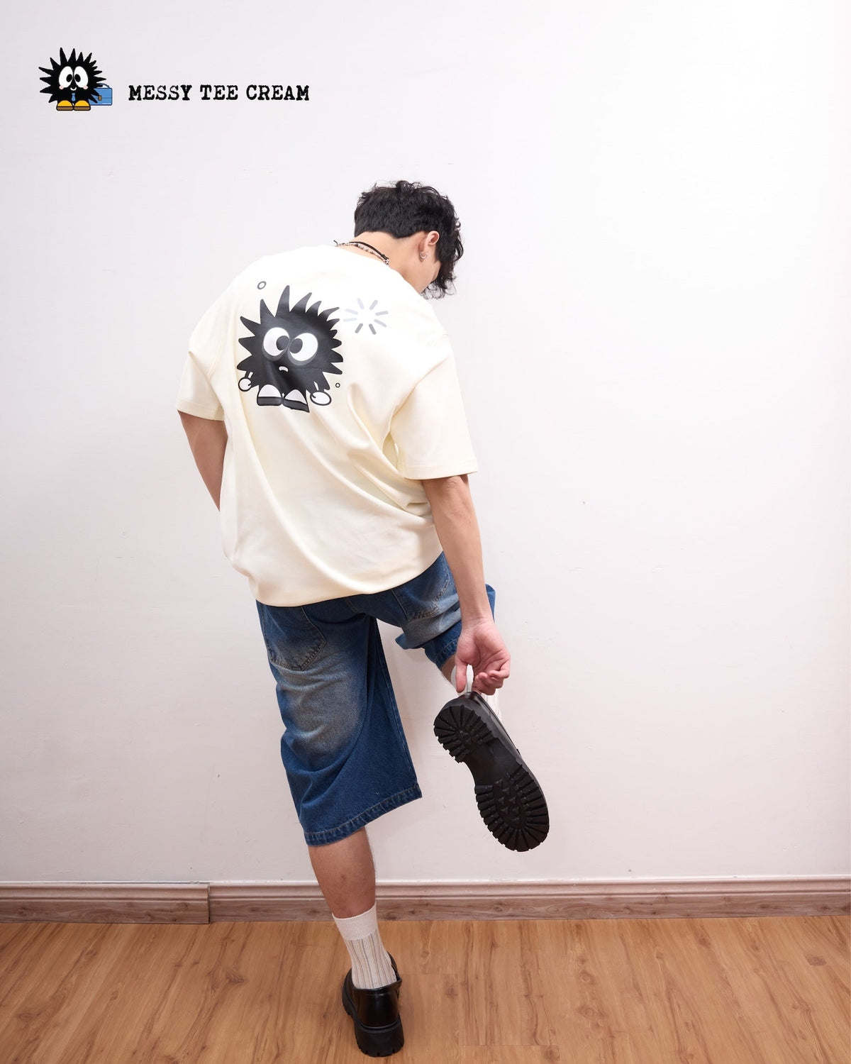 KEYNOTE | Workaholic Messy Tee Cream - SWAGANZ
