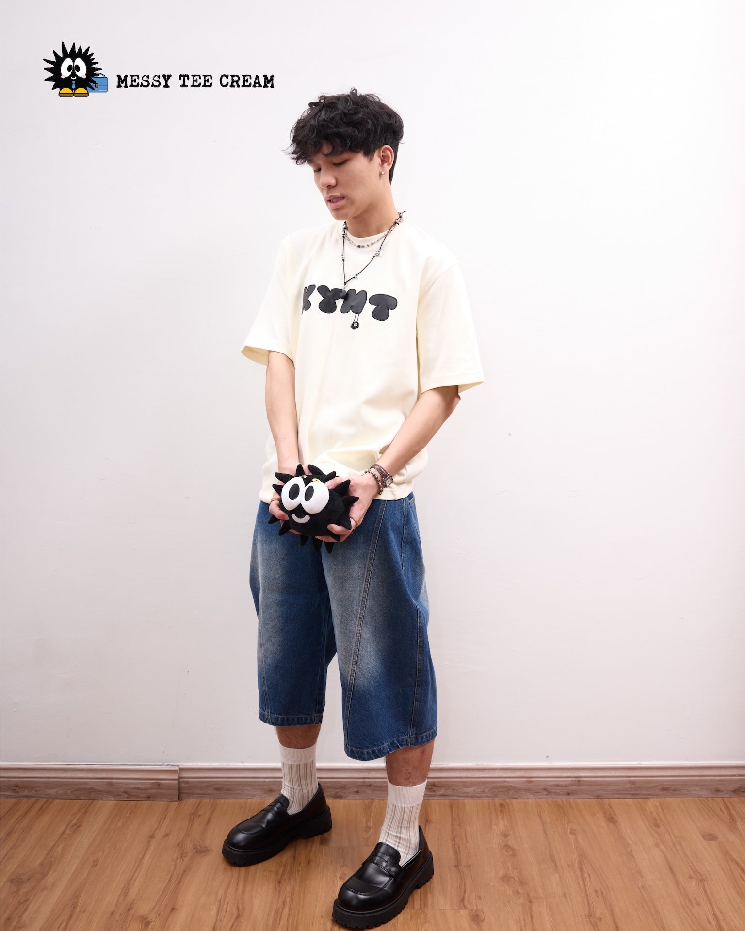 KEYNOTE | Workaholic Messy Tee Cream - SWAGANZ