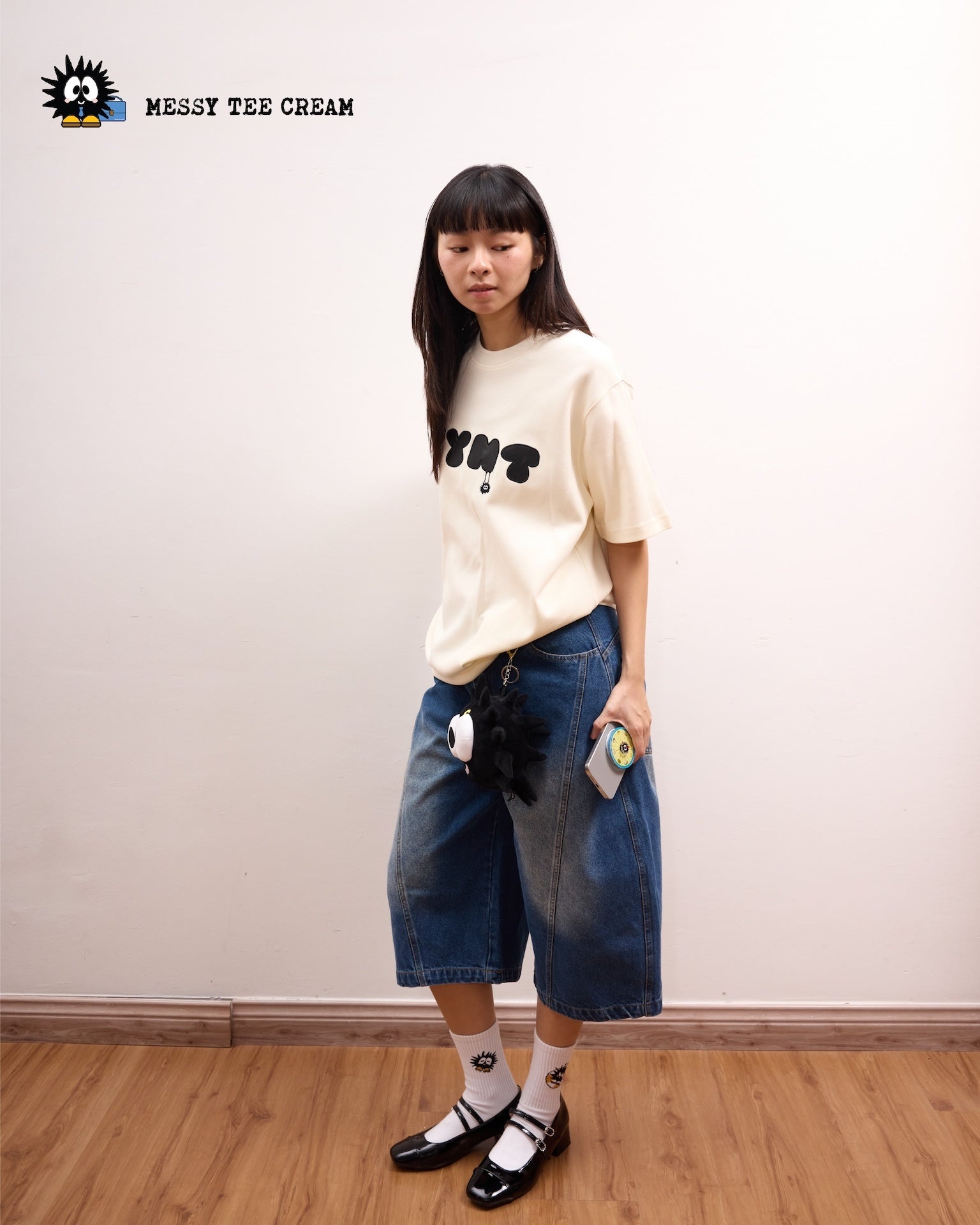 KEYNOTE | Workaholic Messy Tee Cream - SWAGANZ