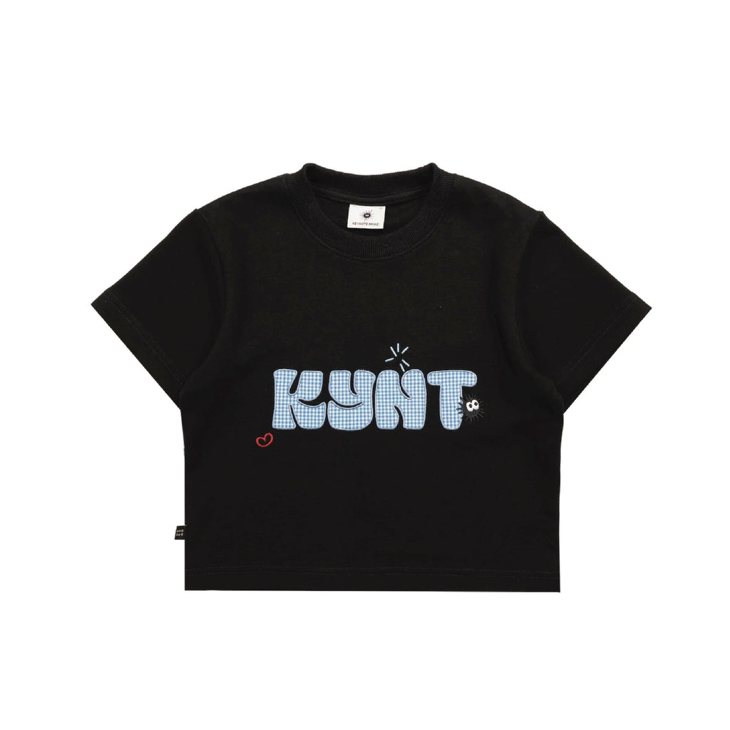 KEYNOTE | Aqua Title Crop Top Black - SWAGANZ