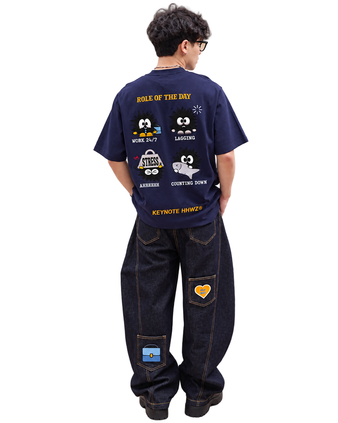 Work Cycle Tee Navy back