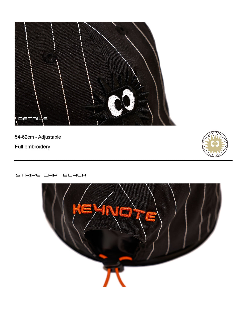 Stripe Cap Black