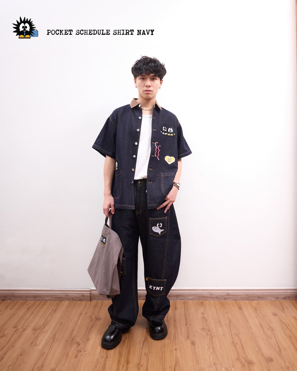 KEYNOTE | Workaholic Pocket Schedule Shirt Navy - SWAGANZ