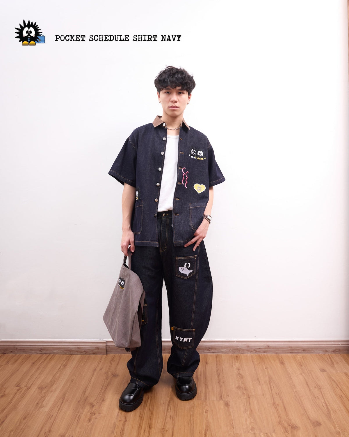 KEYNOTE | Workaholic Pocket Schedule Shirt Navy - SWAGANZ