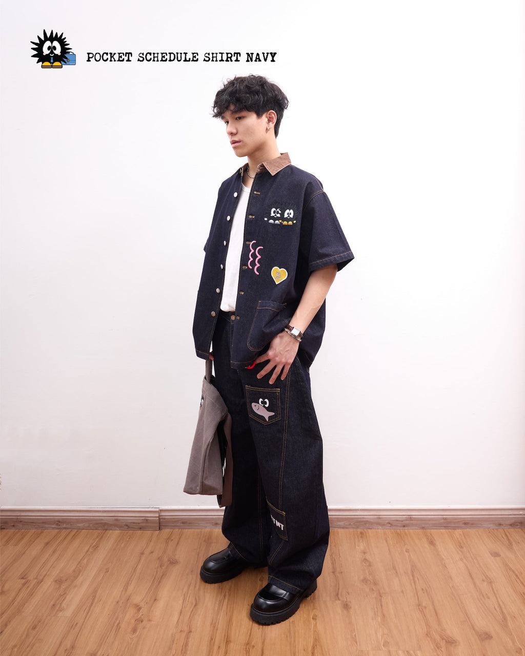 KEYNOTE | Workaholic Pocket Schedule Shirt Navy - SWAGANZ