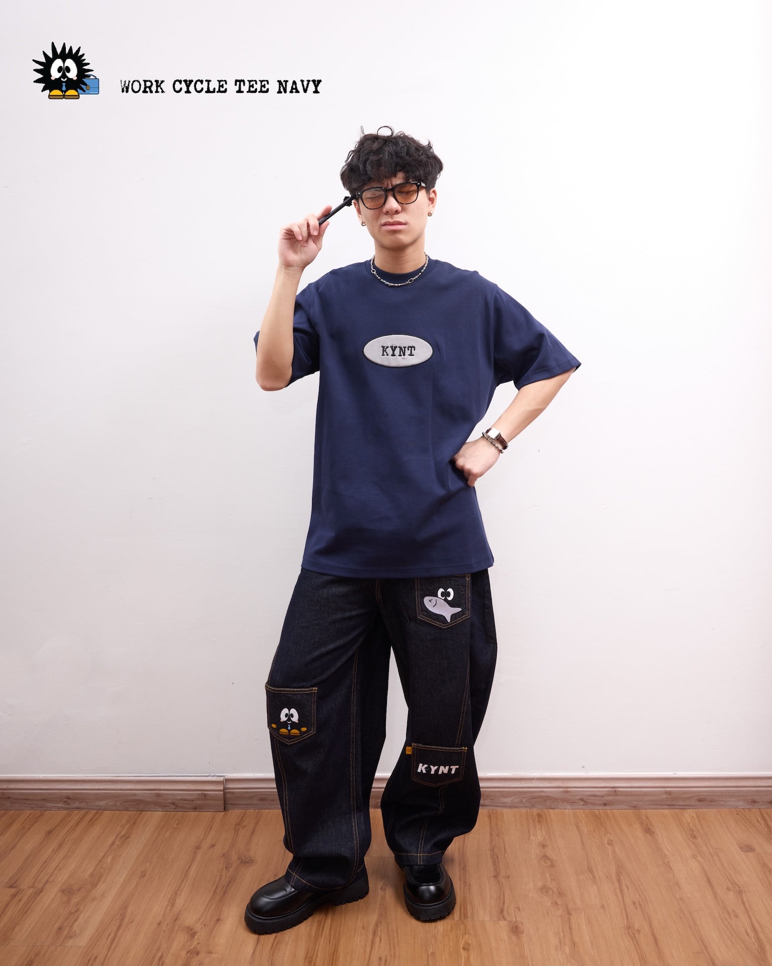 KEYNOTE | Workaholic Work Cycle Tee Navy - SWAGANZ