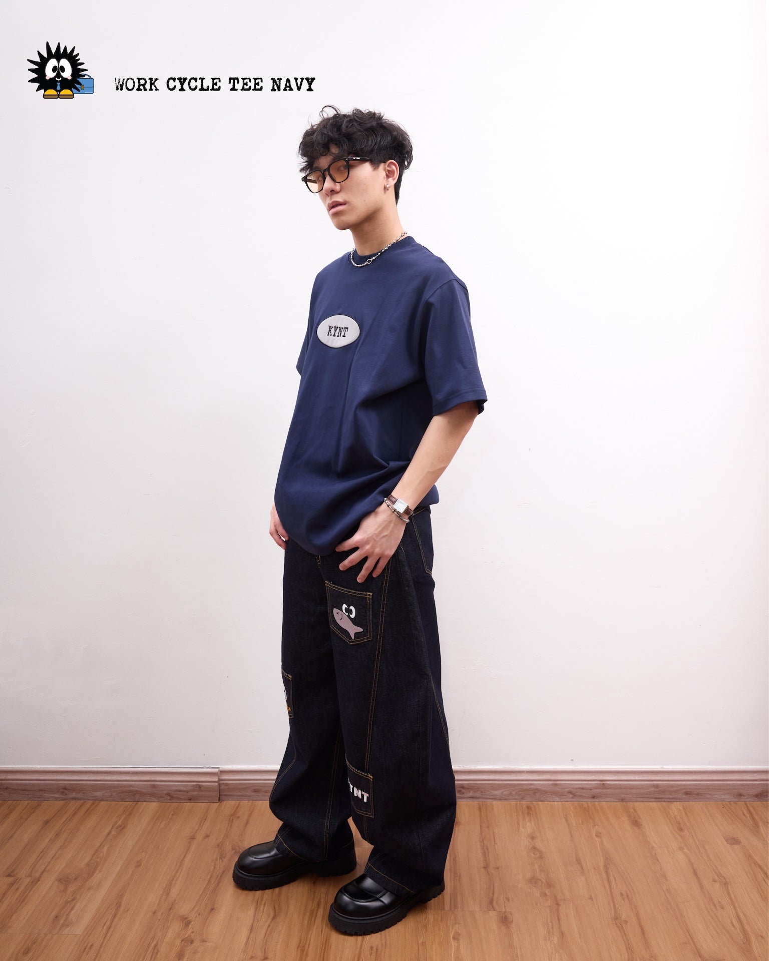 KEYNOTE | Workaholic Work Cycle Tee Navy - SWAGANZ