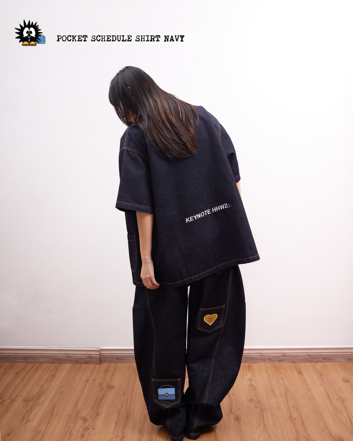 KEYNOTE | Workaholic Pocket Schedule Shirt Navy - SWAGANZ