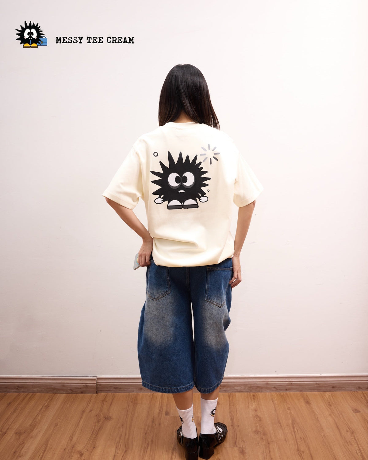 KEYNOTE | Workaholic Messy Tee Cream - SWAGANZ