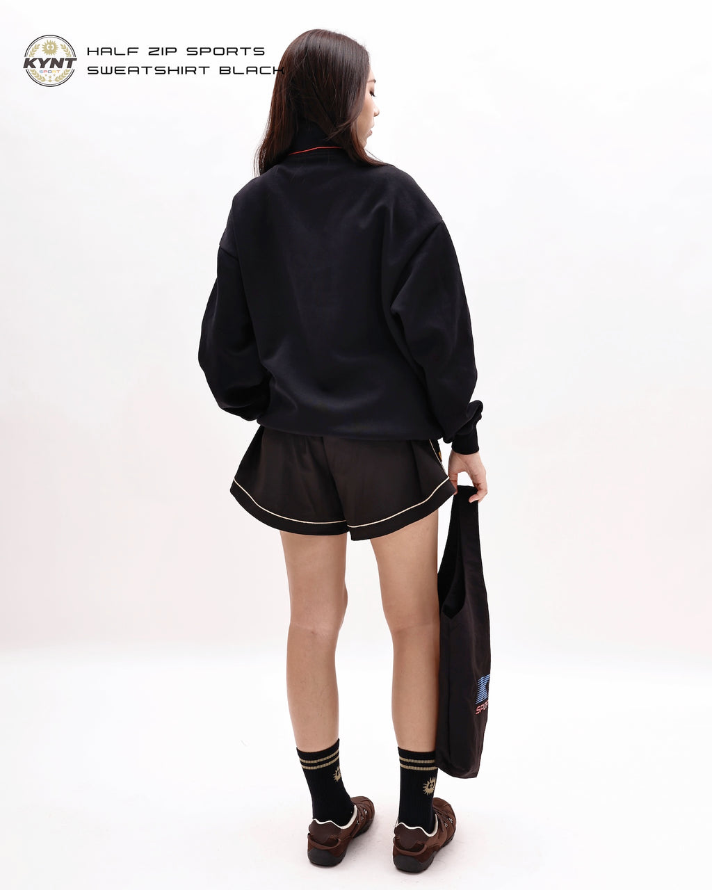 Half Zip Sports Sweatshirt Black