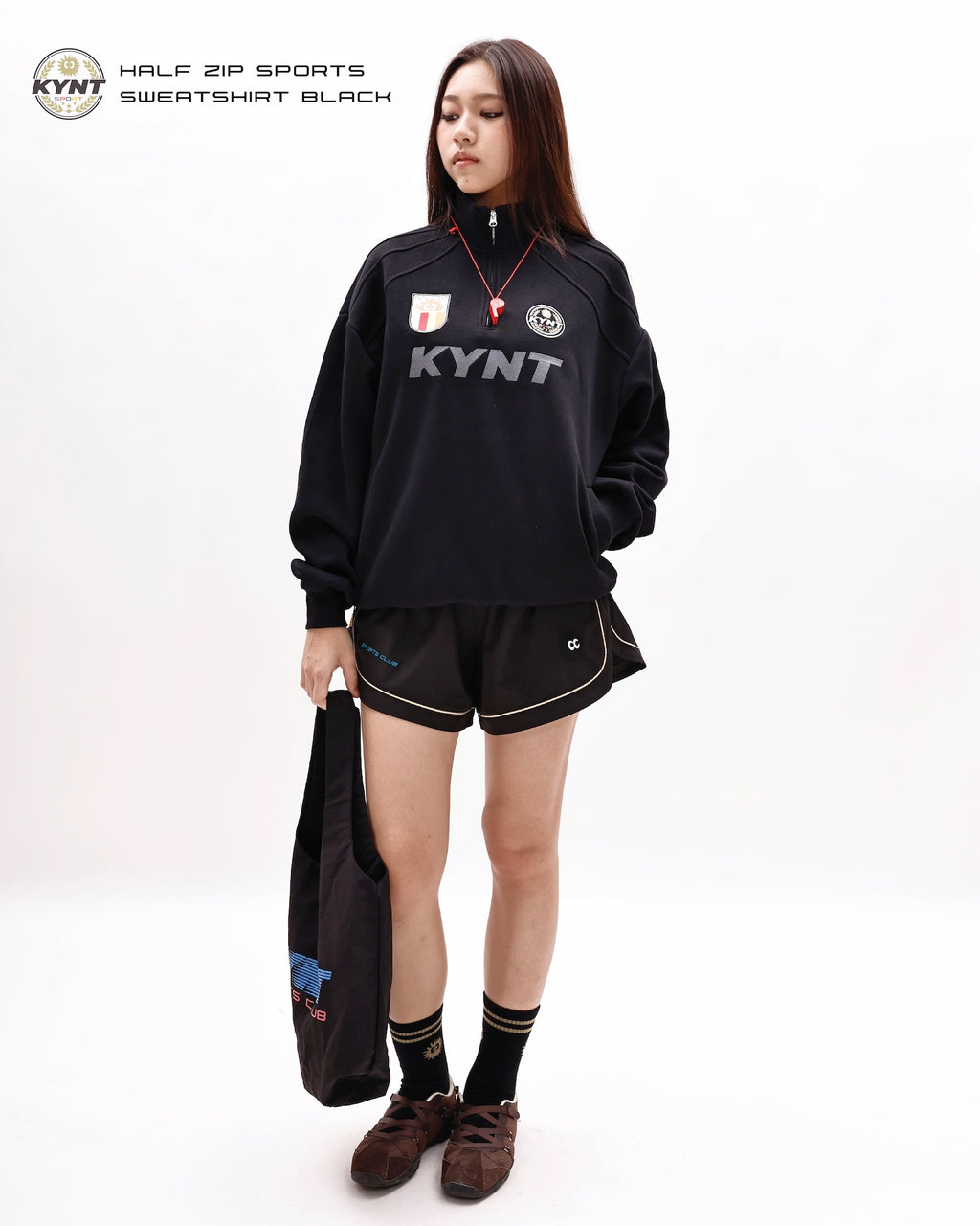 Half Zip Sports Sweatshirt Black
