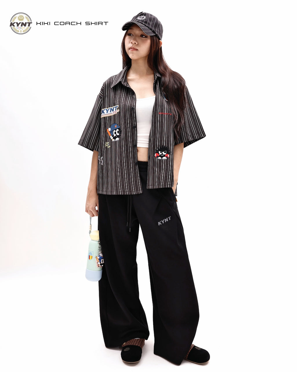 KiKi Coach Stripe Shirt Black