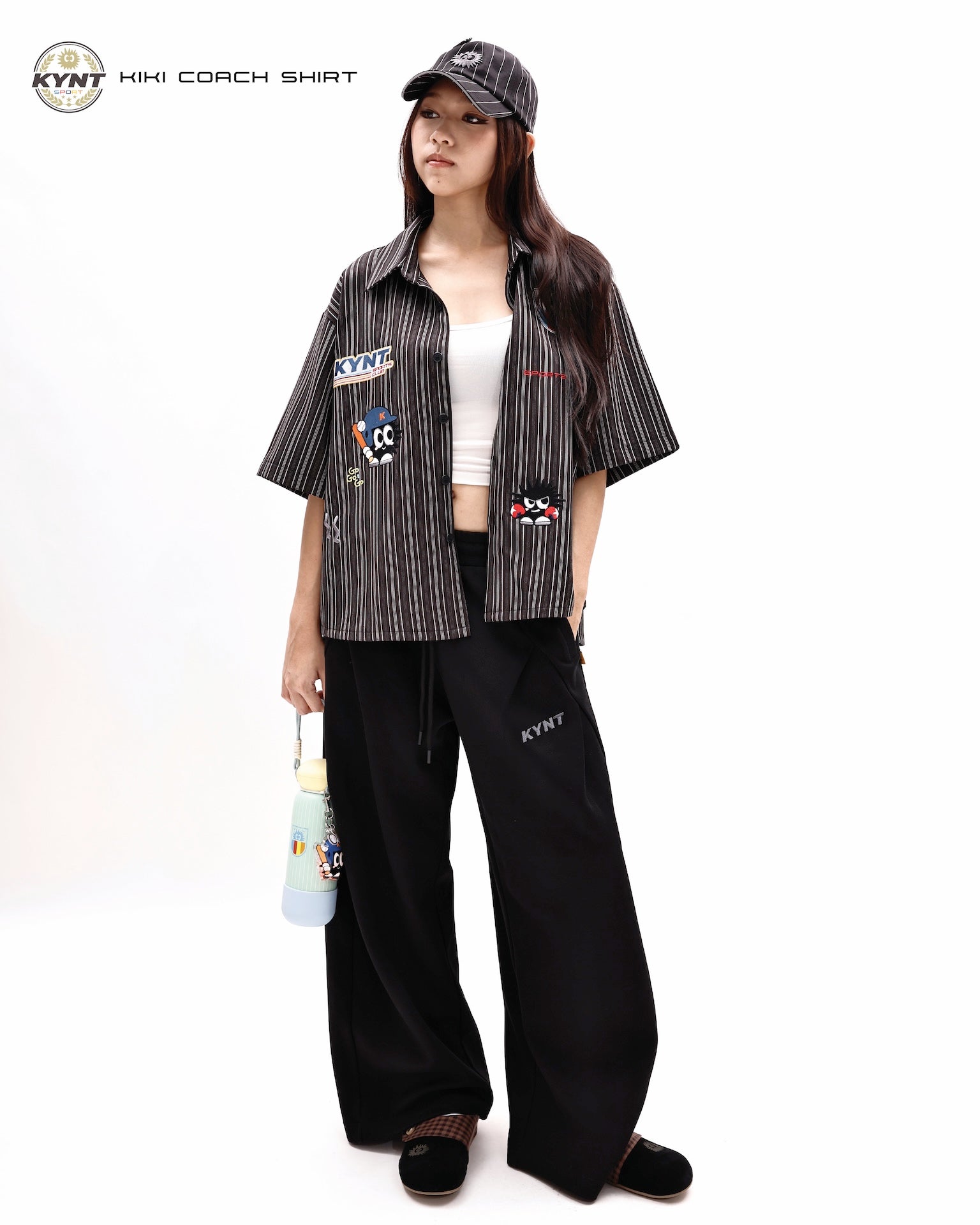 KiKi Coach Stripe Shirt Black