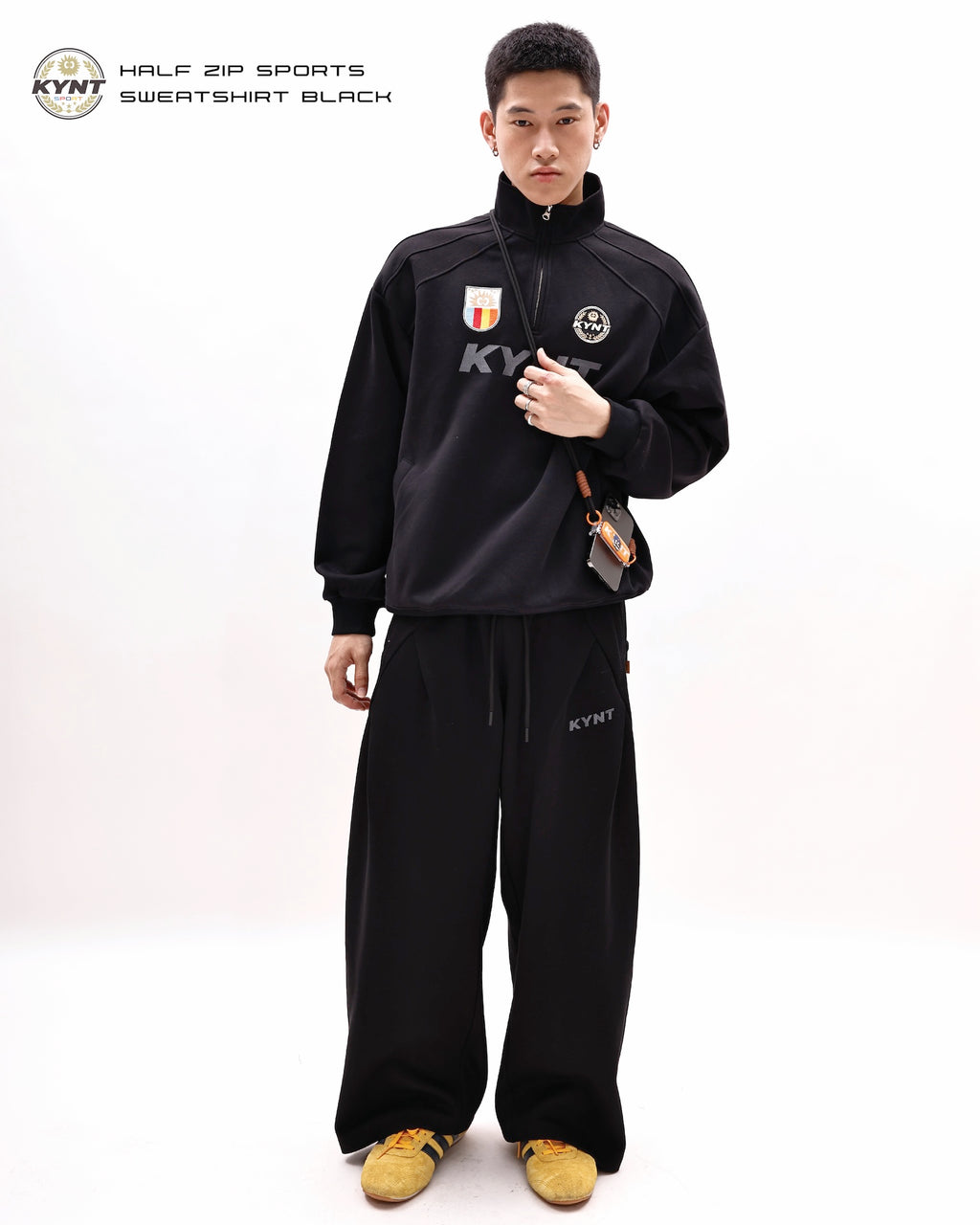 Half Zip Sports Sweatshirt Black