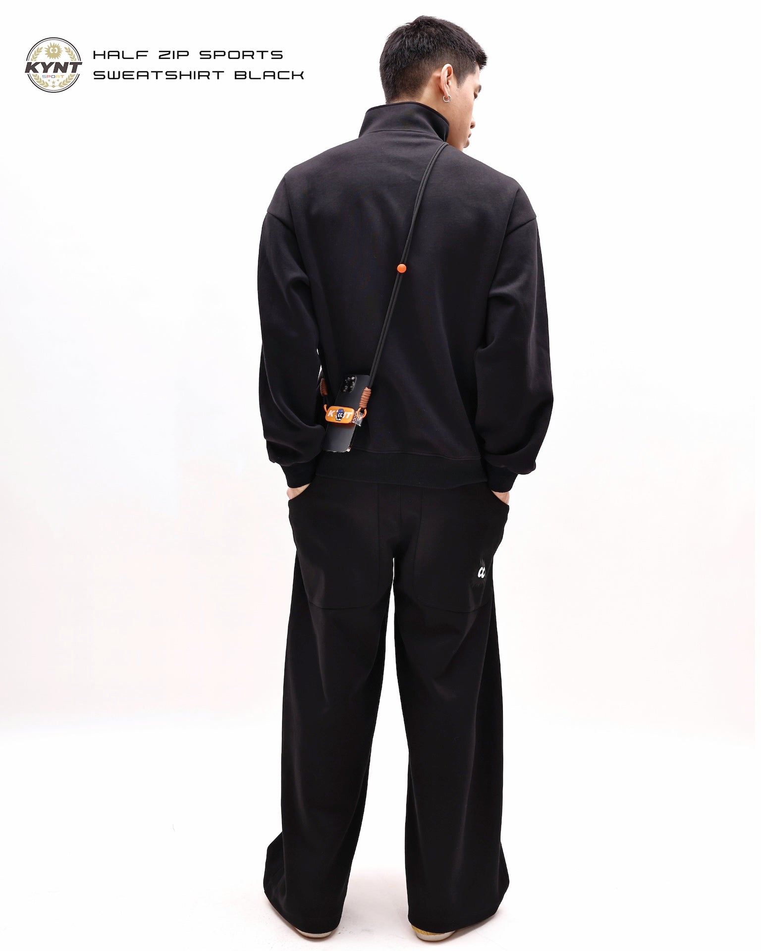 Half Zip Sports Sweatshirt Black
