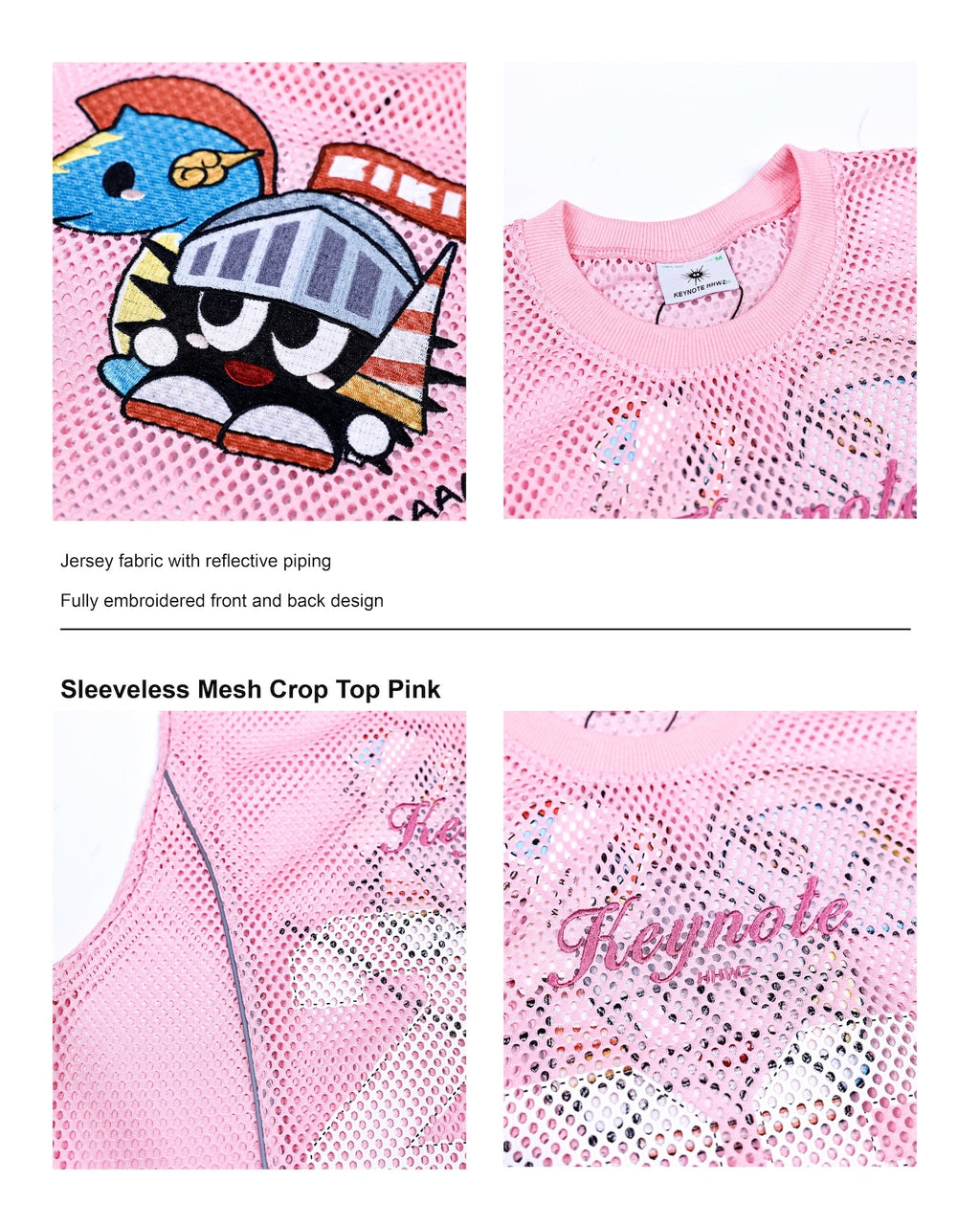 KEYNOTE | Sleeveless Mesh Crop Top Pink - SWAGANZ