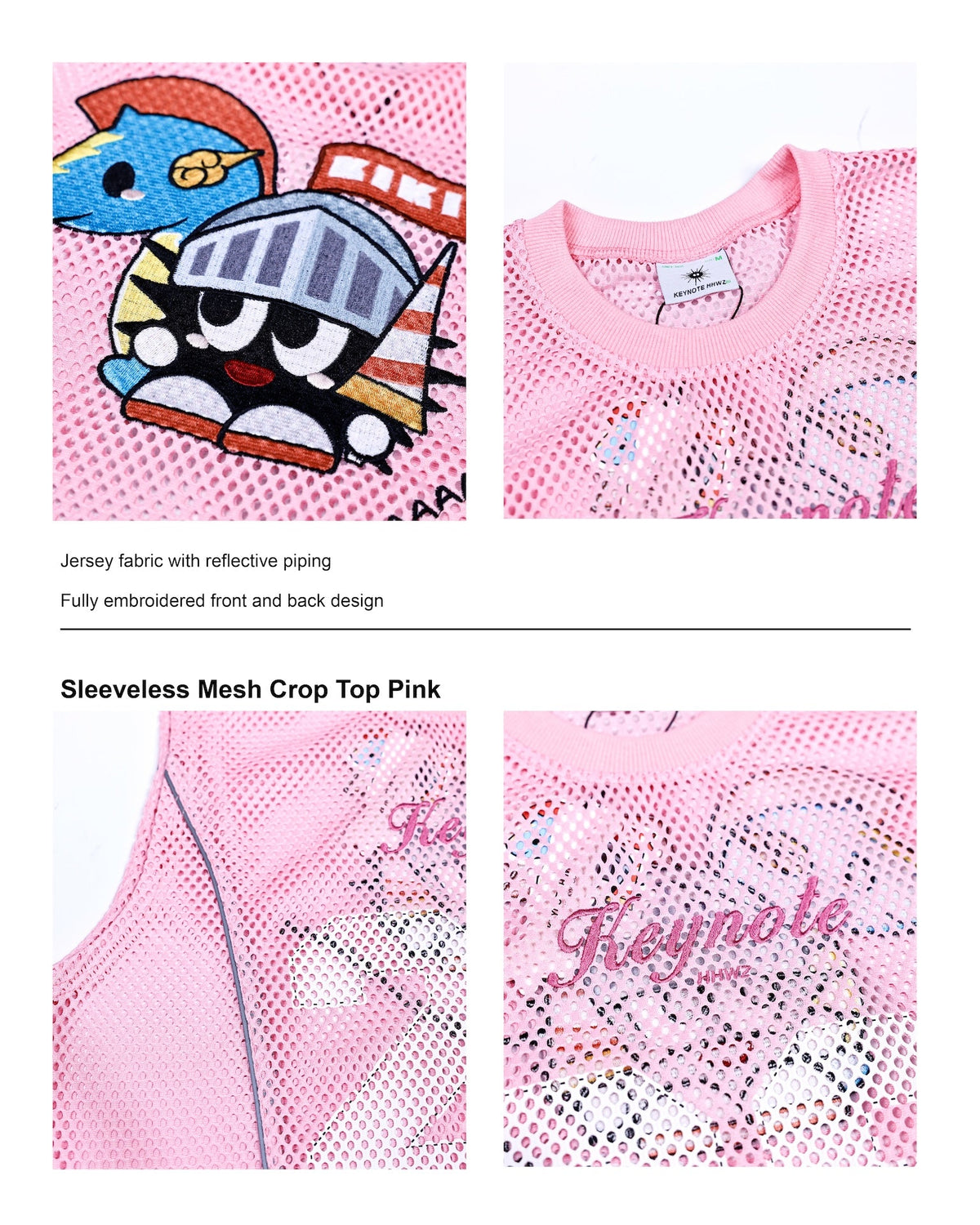 KEYNOTE | Sleeveless Mesh Crop Top Pink - SWAGANZ