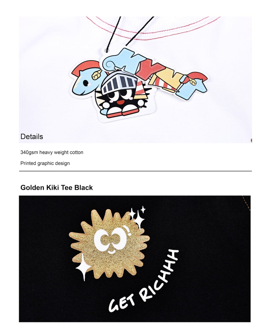 KEYNOTE | Golden Kiki Tee Black - SWAGANZ