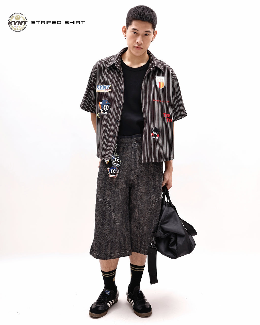 KiKi Coach Stripe Shirt Black