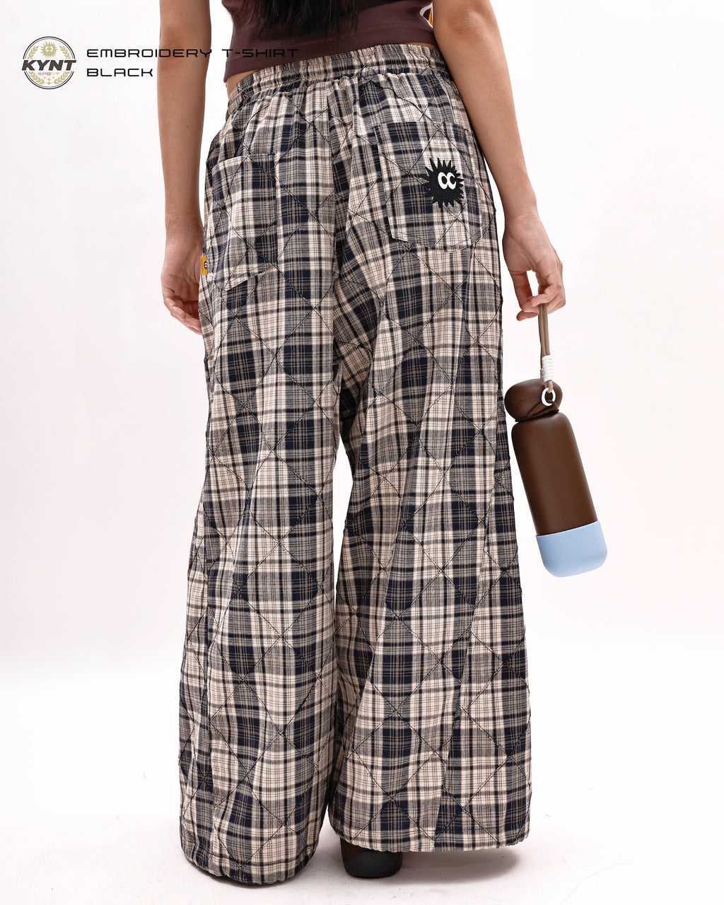 Checkerd Long Pants Khaki / Black