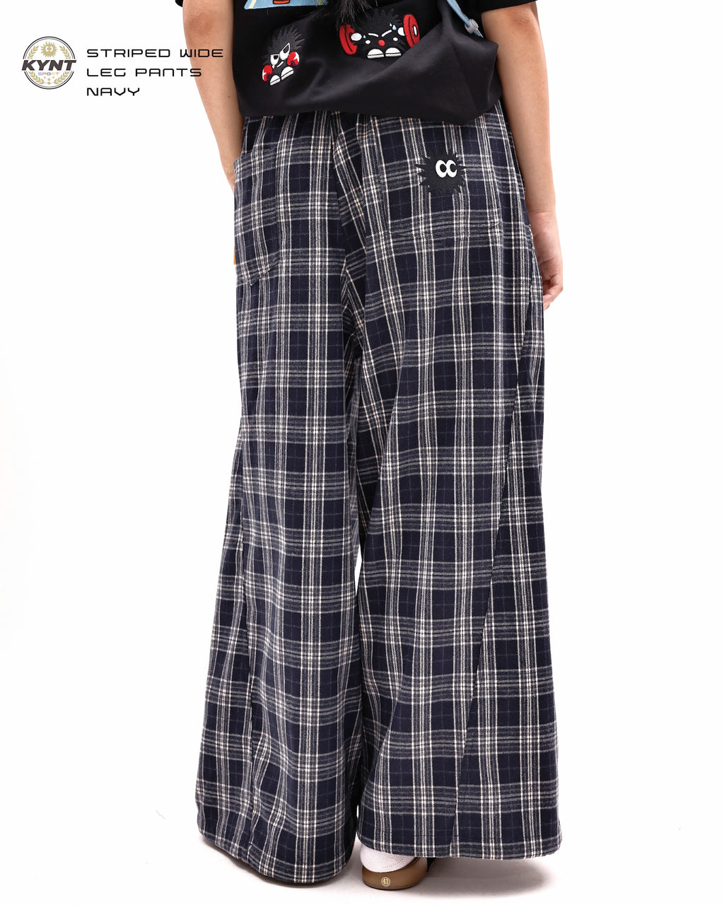 Checkerd Long Pants Navy