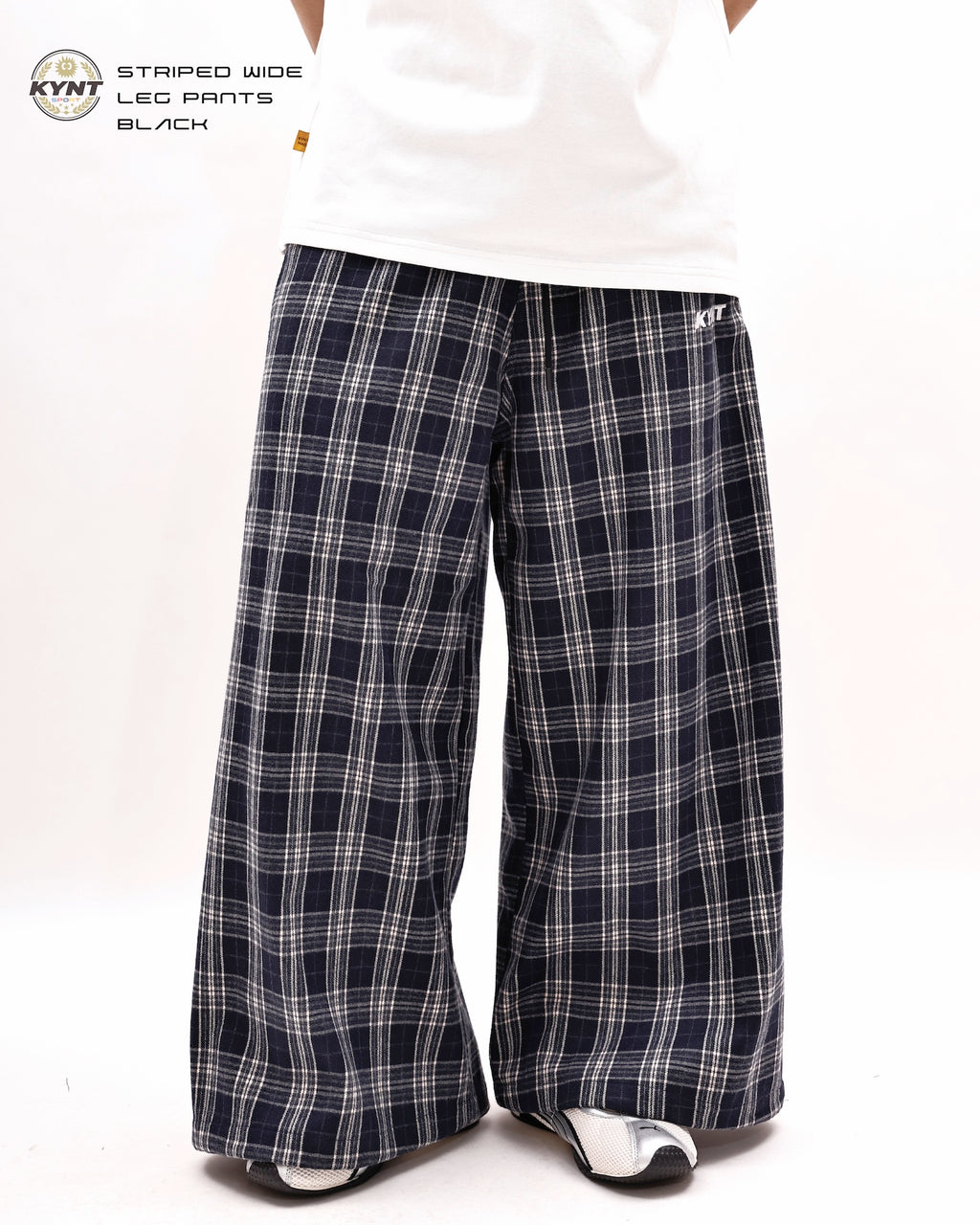 Checkerd Long Pants Navy