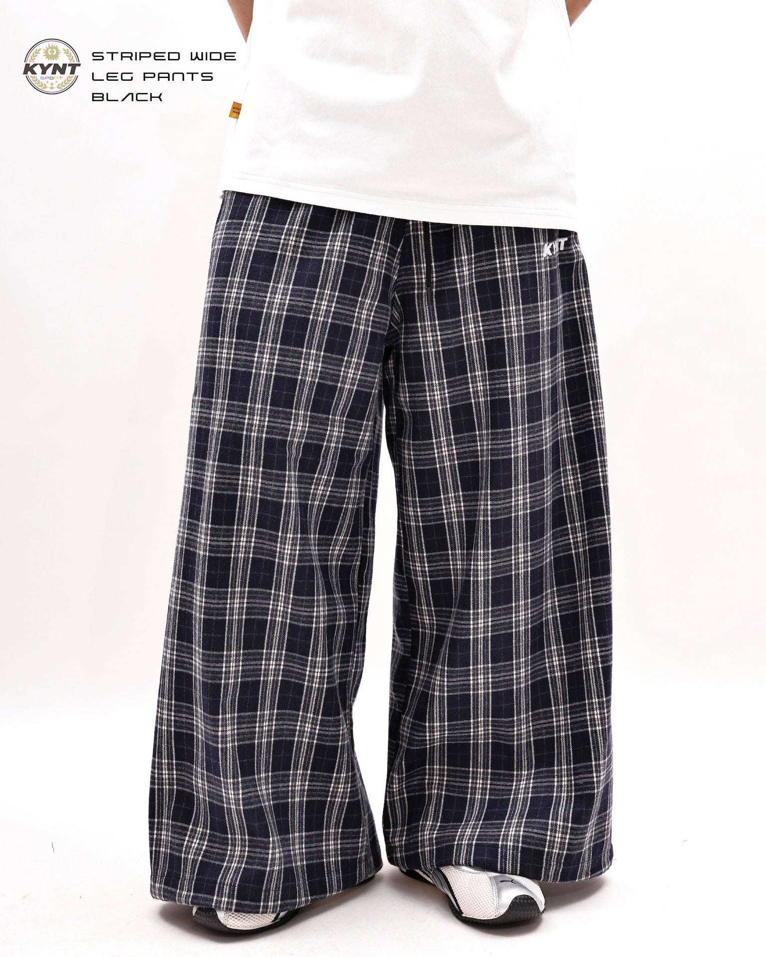 Checkerd Long Pants Navy