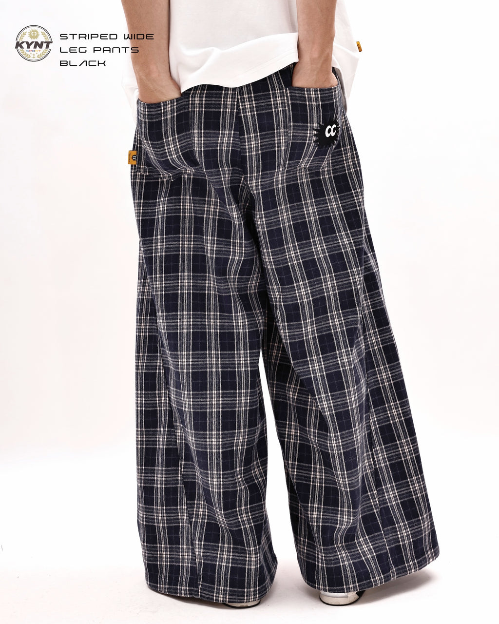 Checkerd Long Pants Navy