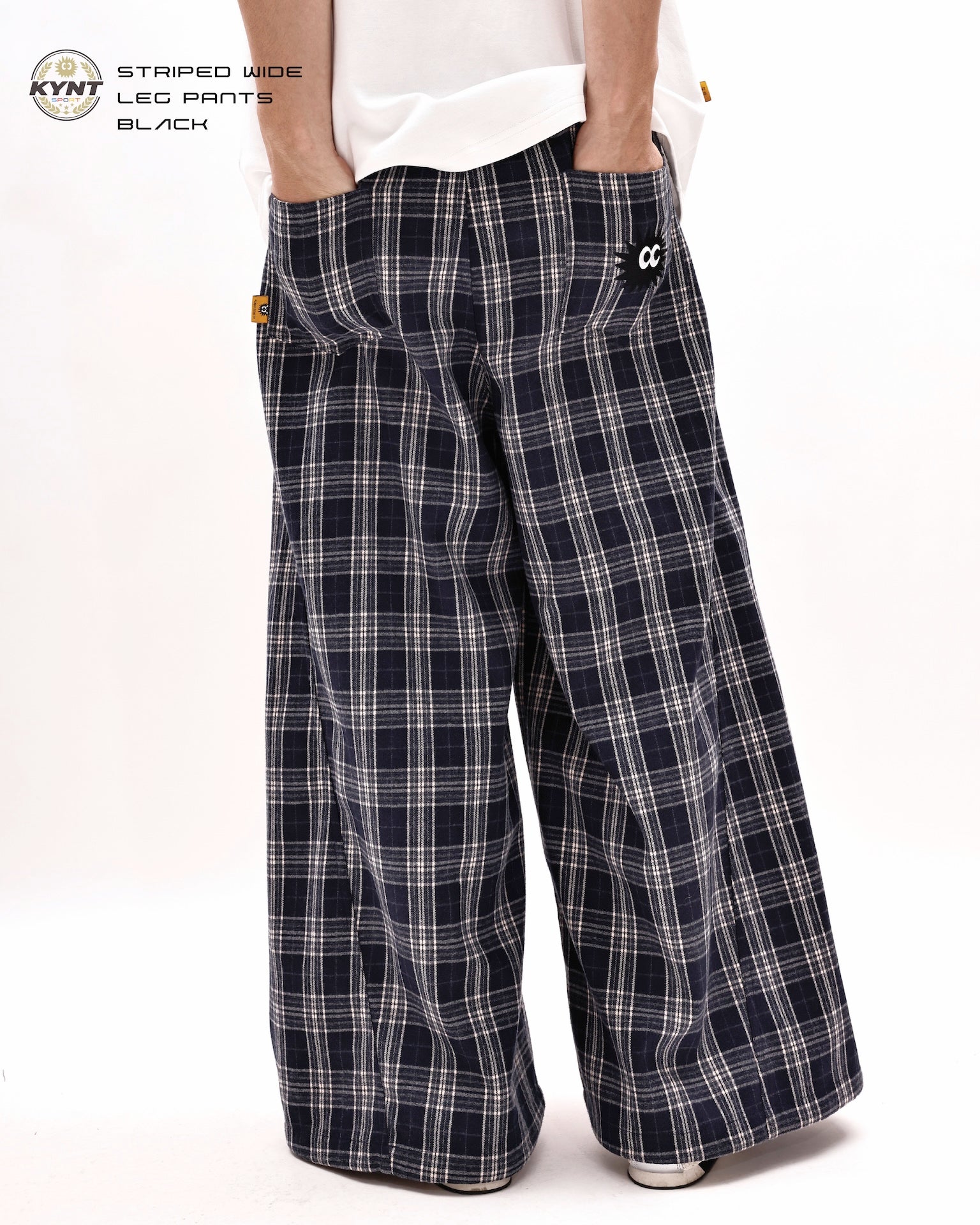 Checkerd Long Pants Navy