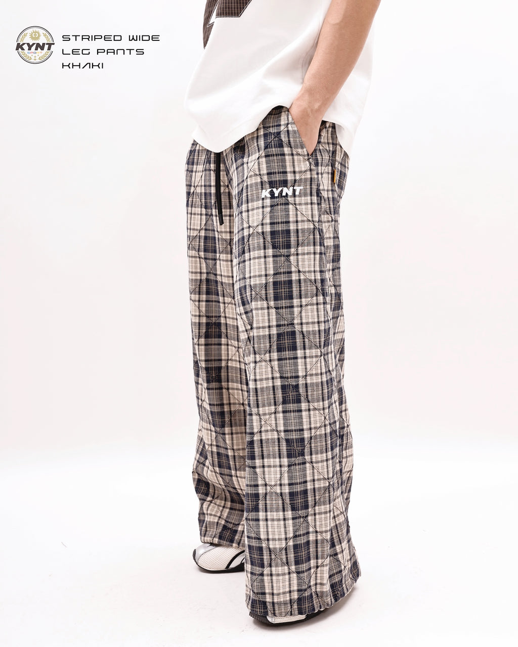 Checkerd Long Pants Khaki / Black