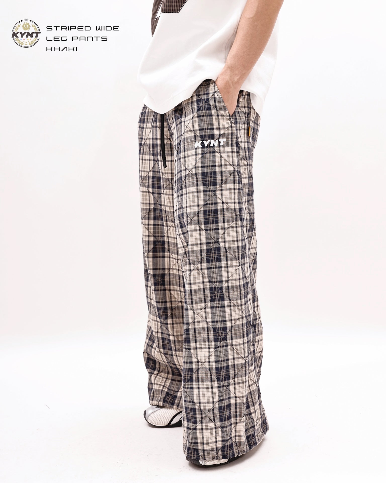 Checkerd Long Pants Khaki / Black