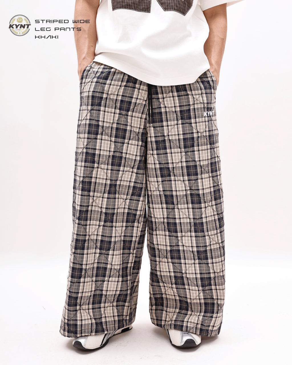 Checkerd Long Pants Khaki / Black