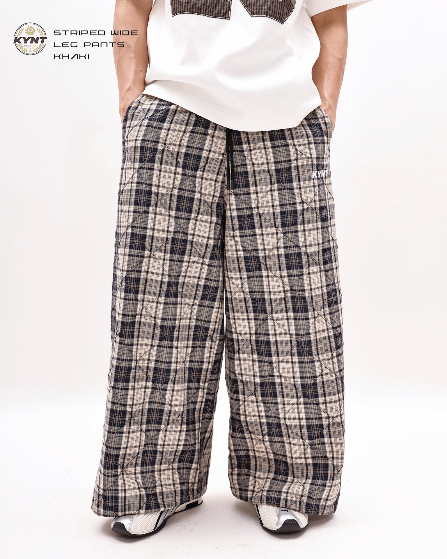 Checkerd Long Pants Khaki / Black