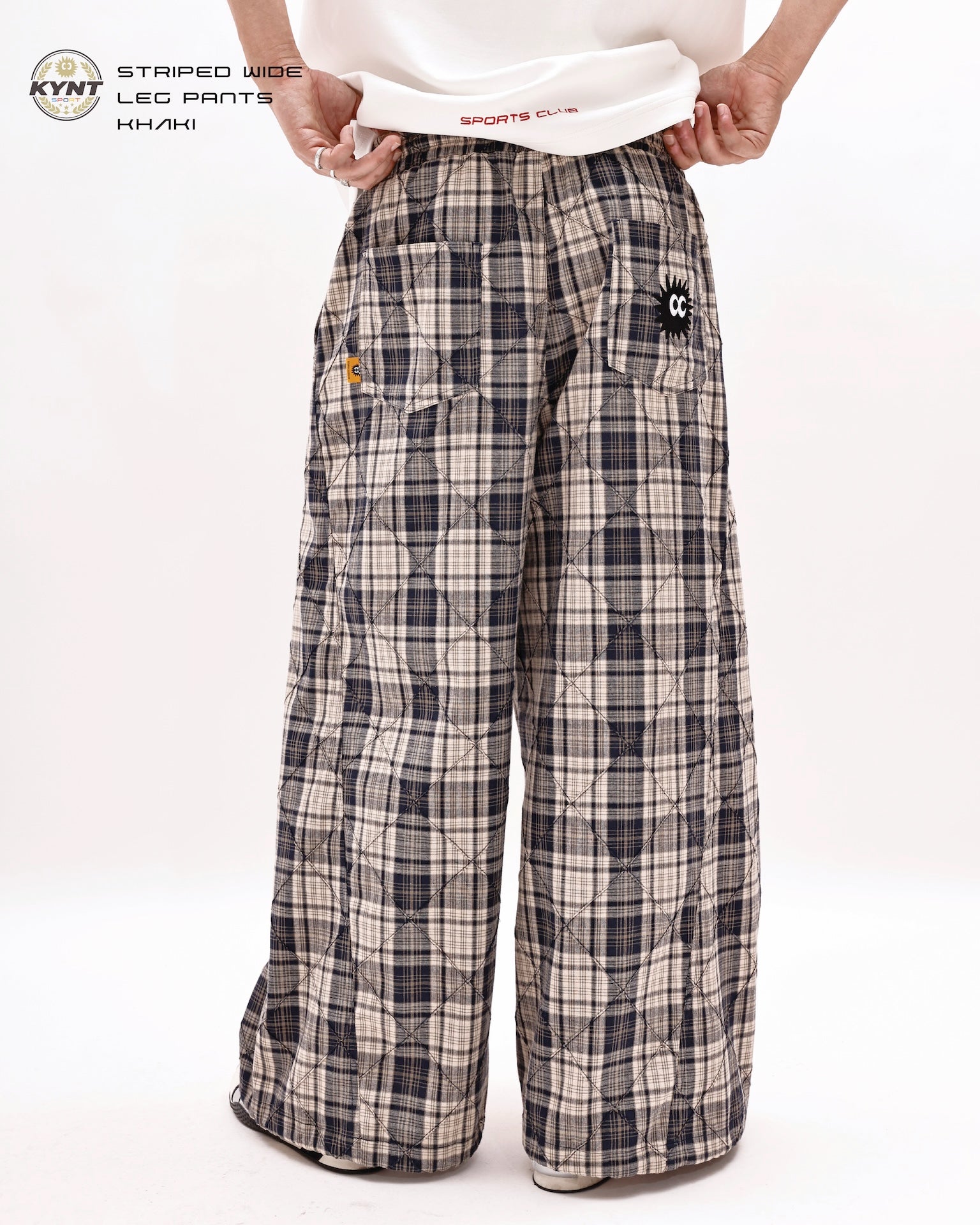 Checkerd Long Pants Khaki / Black