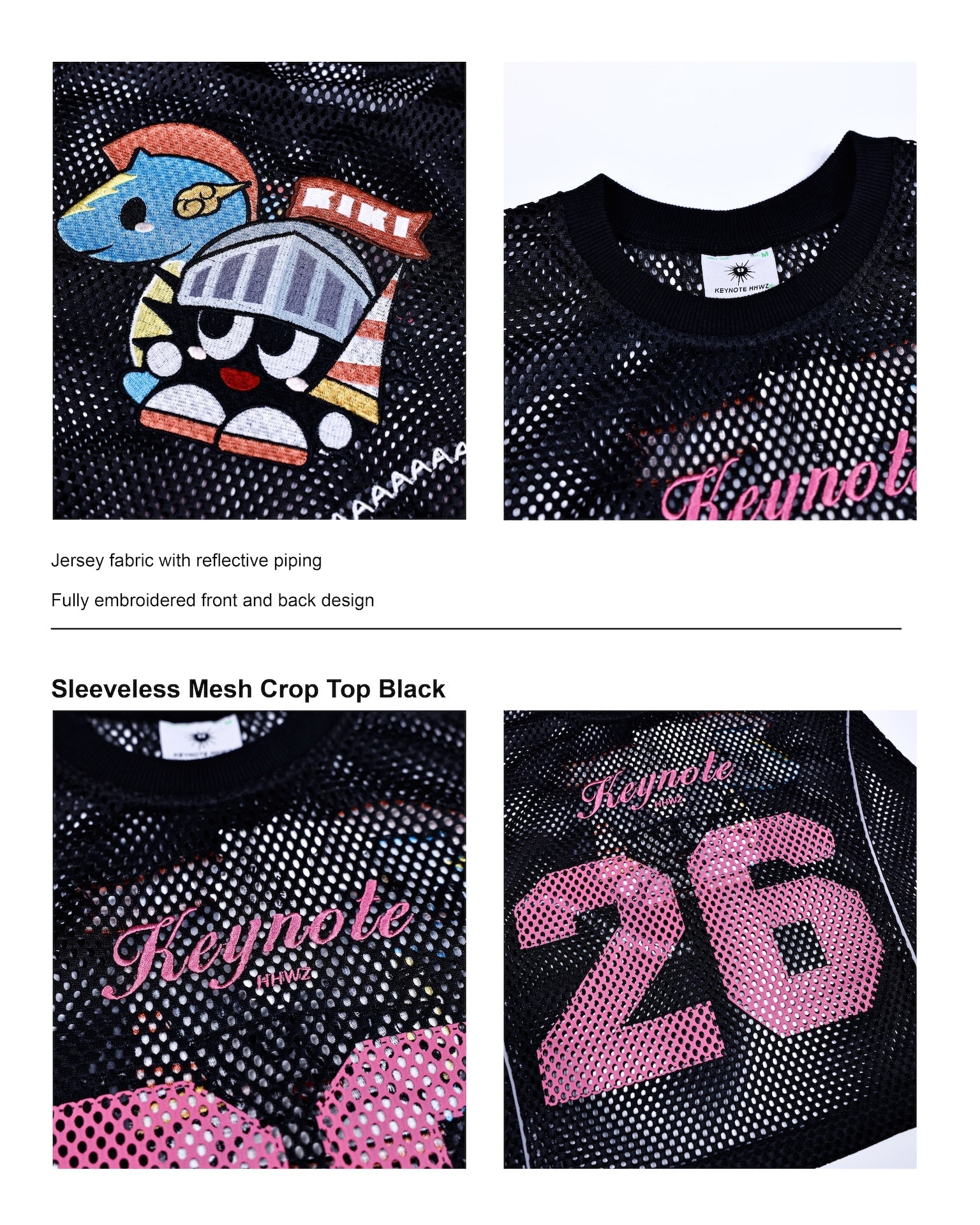 KEYNOTE | Sleeveless Mesh Crop Top Black - SWAGANZ