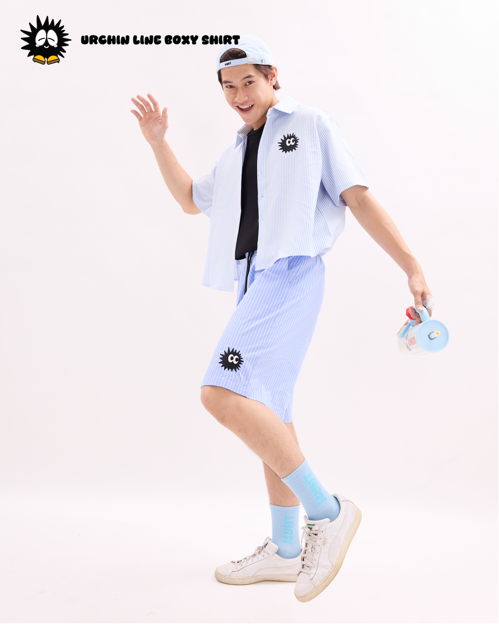 Women Urchin Line Shirt Blue