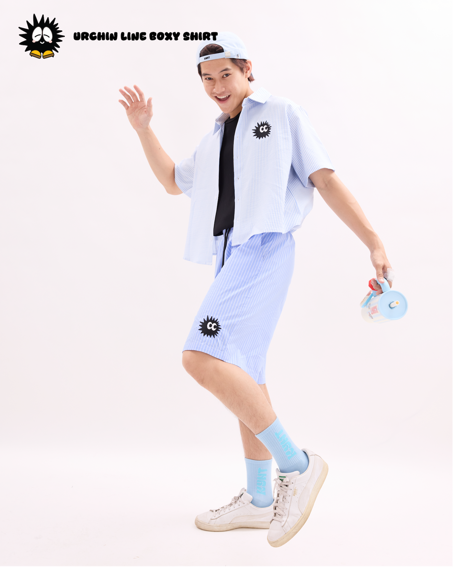 Women Urchin Line Shirt Blue