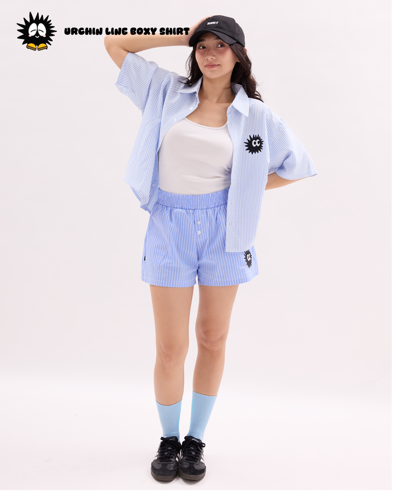 Women Urchin Line Shirt Blue