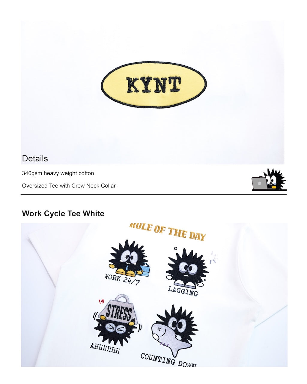 Work Cycle Tee White