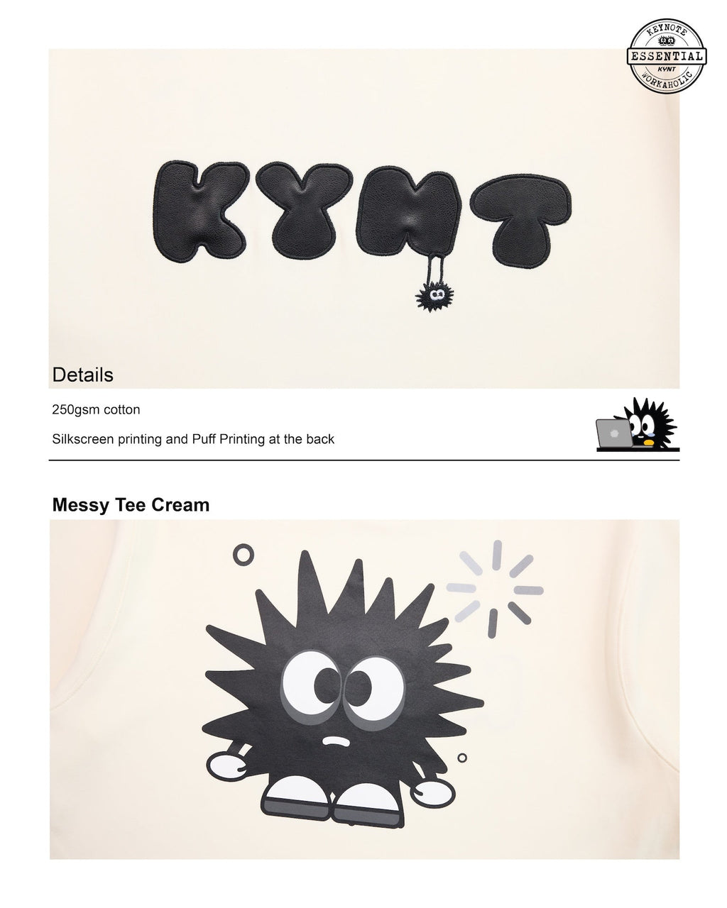 KEYNOTE | Workaholic Messy Tee Cream - SWAGANZ