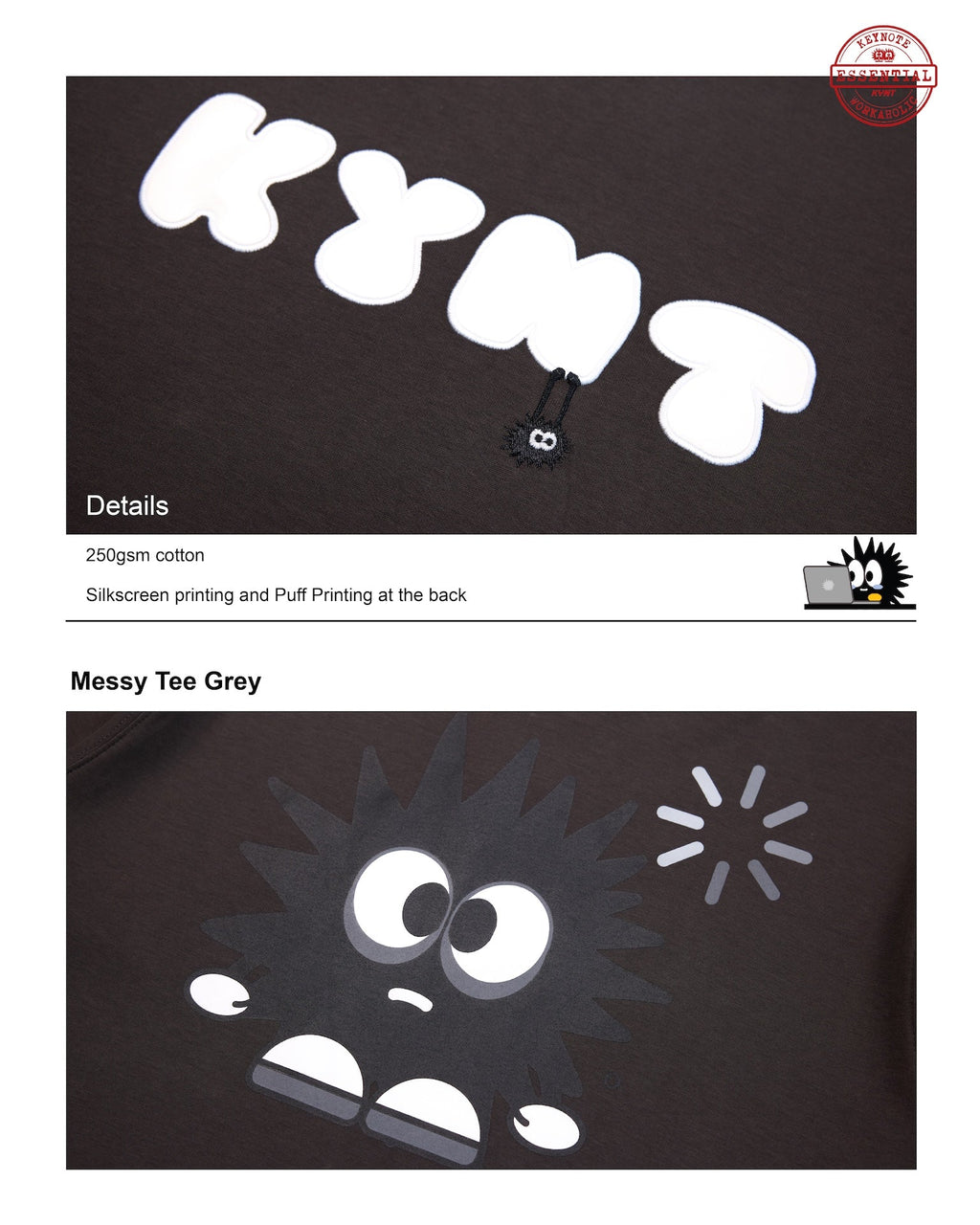 KEYNOTE | Workaholic Messy Tee Grey - SWAGANZ
