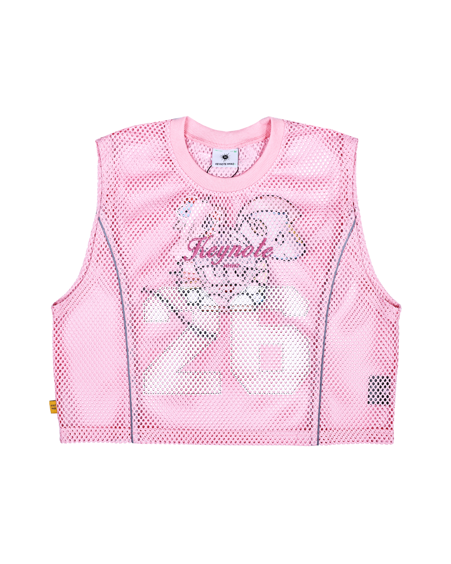 Sleeveless Mesh Crop Top Pink